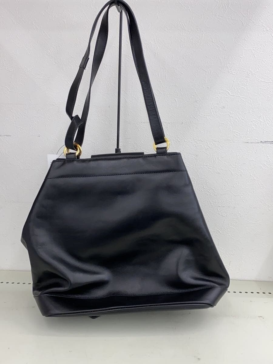 Salvatore Ferragamo Tote Bag Leather BLK Solid AD21 Hardware Rust 4