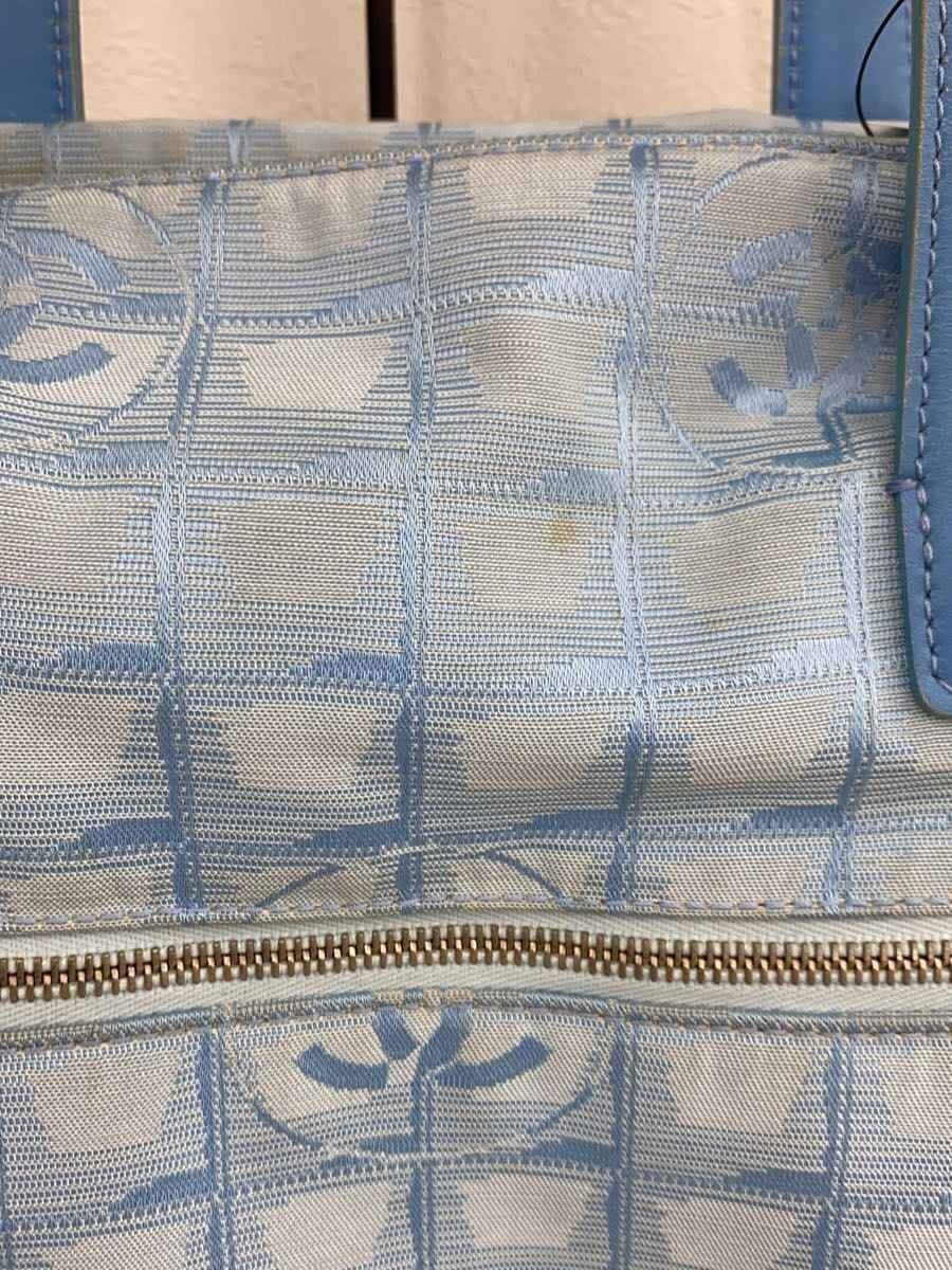 CHANEL tote bag nylon blue all-over pattern 3
