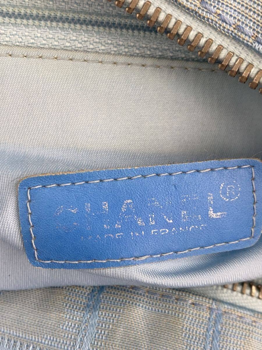 CHANEL tote bag nylon blue all-over pattern 9