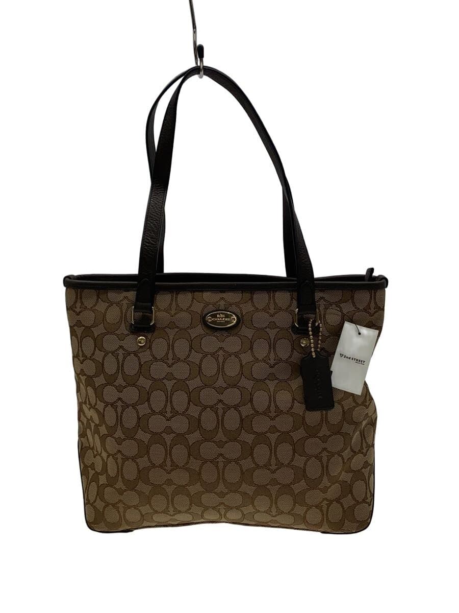 COACH Tote Bag_Signature Canvas BEG