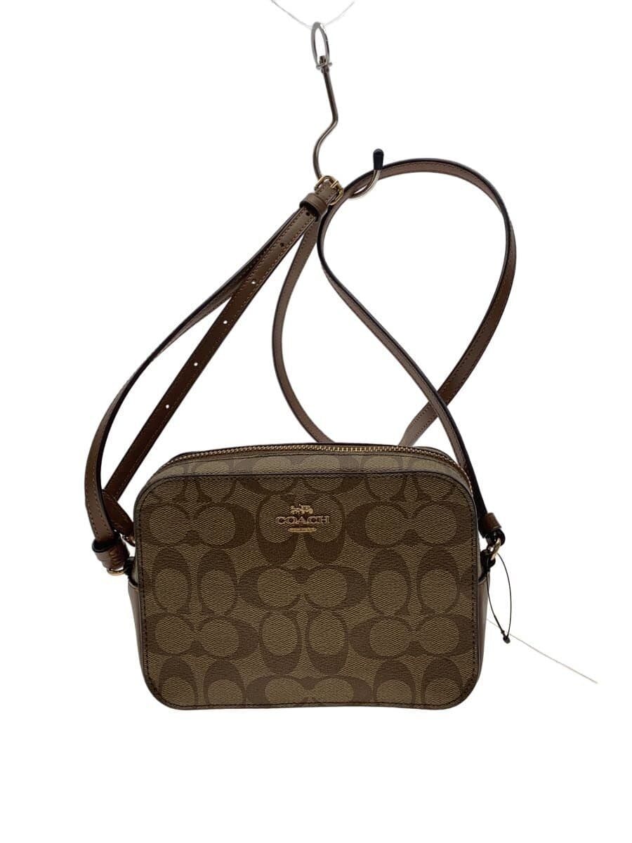 COACH Mini Camera Bag_Signature_Brown Leather