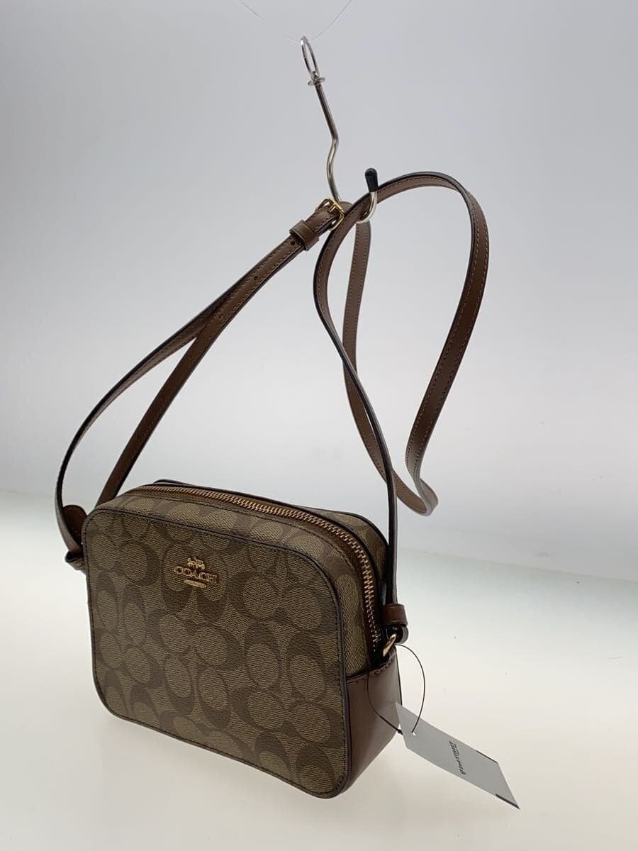 COACH Mini Camera Bag_Signature_Brown Leather 2