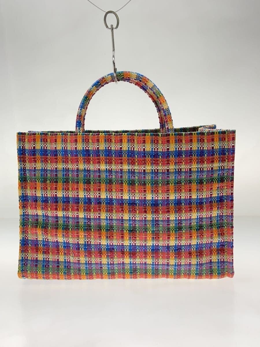 TSURU By MARIKO OIKAWA Straw Multicolor Tote Bag Check 3