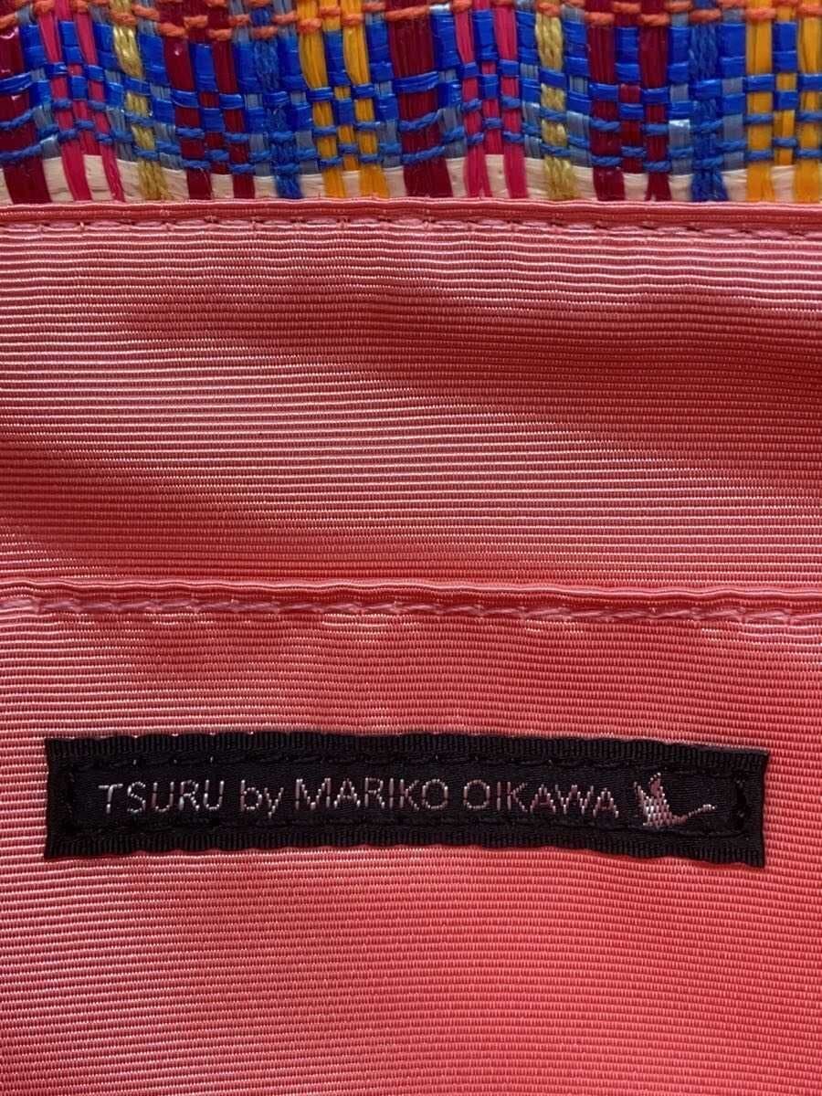 TSURU By MARIKO OIKAWA Straw Multicolor Tote Bag Check 5