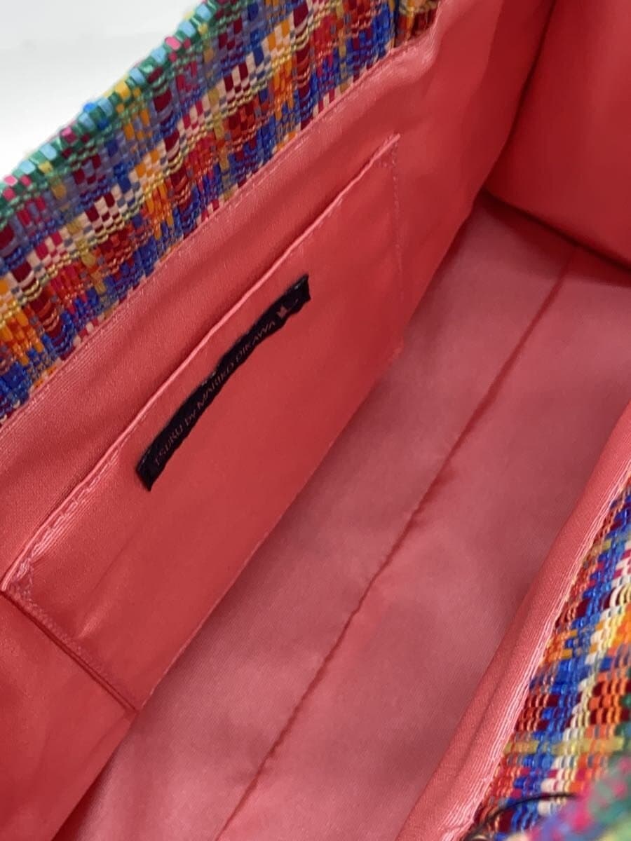 TSURU By MARIKO OIKAWA Straw Multicolor Tote Bag Check 6