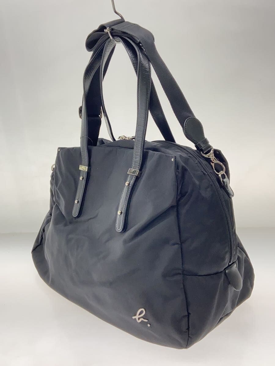 agnes b VOYAGE2-Way Tote Bag Nylon x Cowhide Black 2