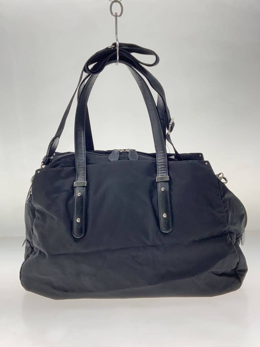 agnes b VOYAGE2-Way Tote Bag Nylon x Cowhide Black 3