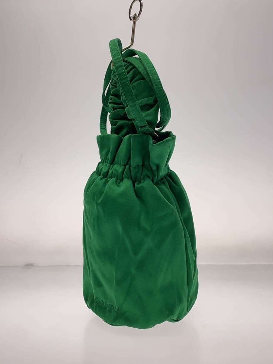 GANNI Shoulder Bag Polyester GRN Drawstring 2-Way 2