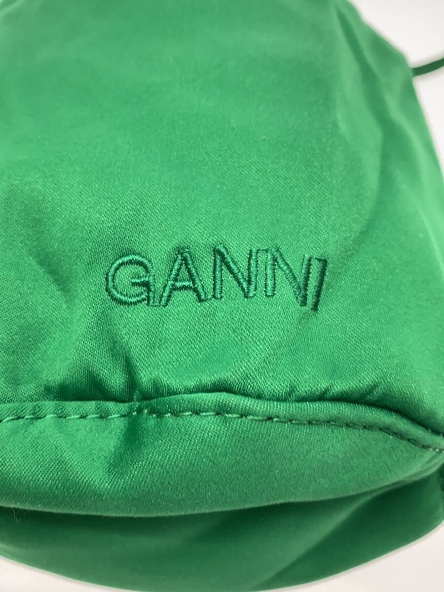 GANNI Shoulder Bag Polyester GRN Drawstring 2-Way 5