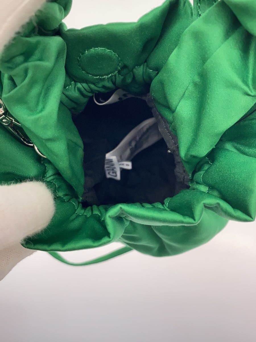 GANNI Shoulder Bag Polyester GRN Drawstring 2-Way 6