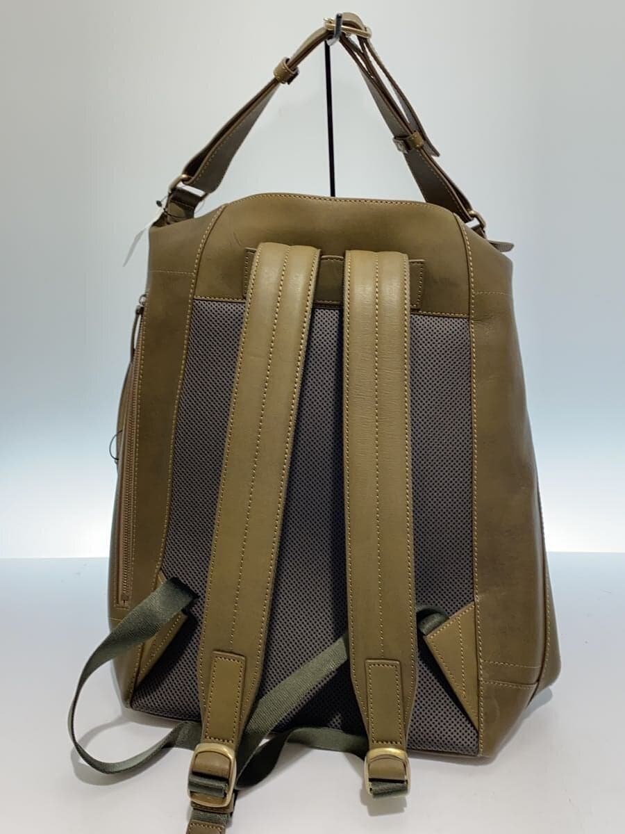 Tsuchiya Kaban Beagle Shoulder Backpack 3WAY Leather Olive 3