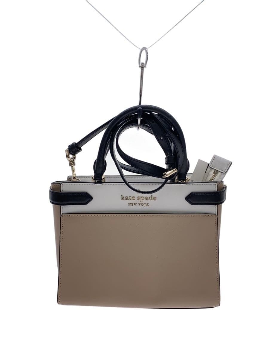 kate spade new york Shoulder Bag Leather BEG Stacey Color Block Small Satchel