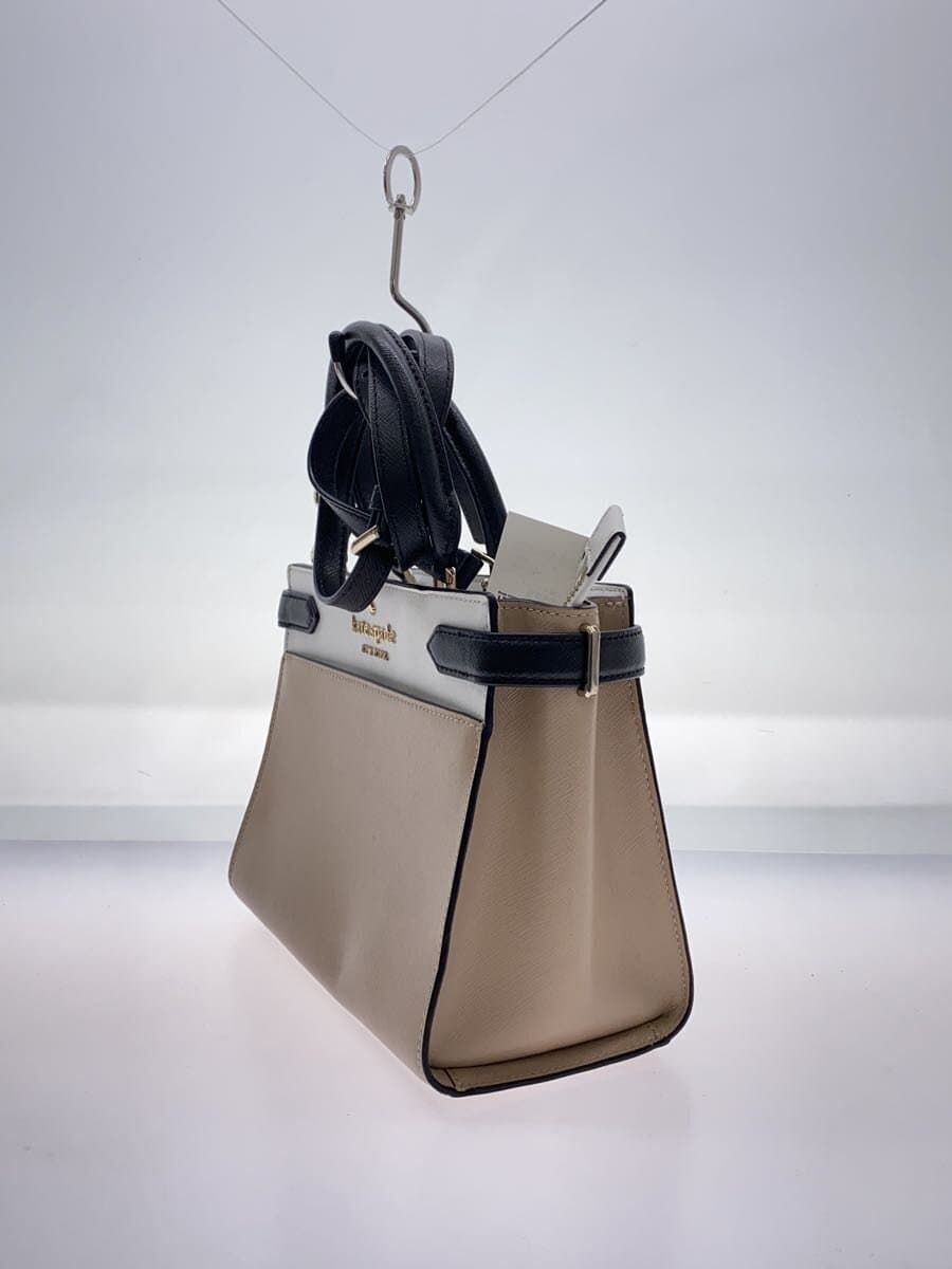 kate spade new york Shoulder Bag Leather BEG Stacey Color Block Small Satchel 2