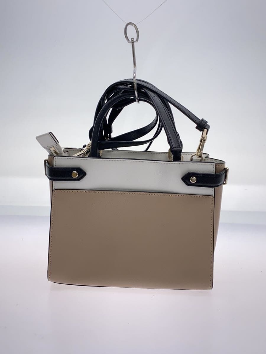 kate spade new york Shoulder Bag Leather BEG Stacey Color Block Small Satchel 3