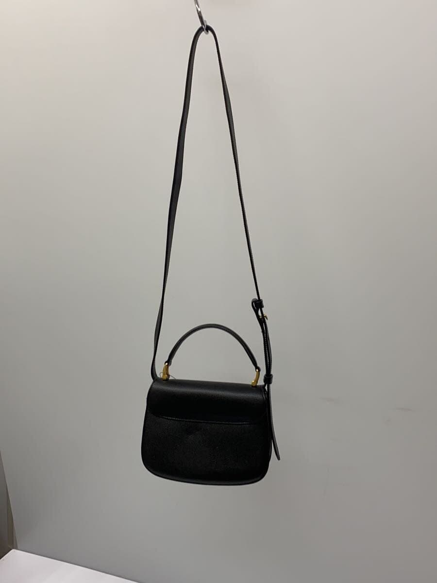 AMI PARIS Shoulder Bag BLK Grain Leather Bag Hardware Scratch 、Peeling 2