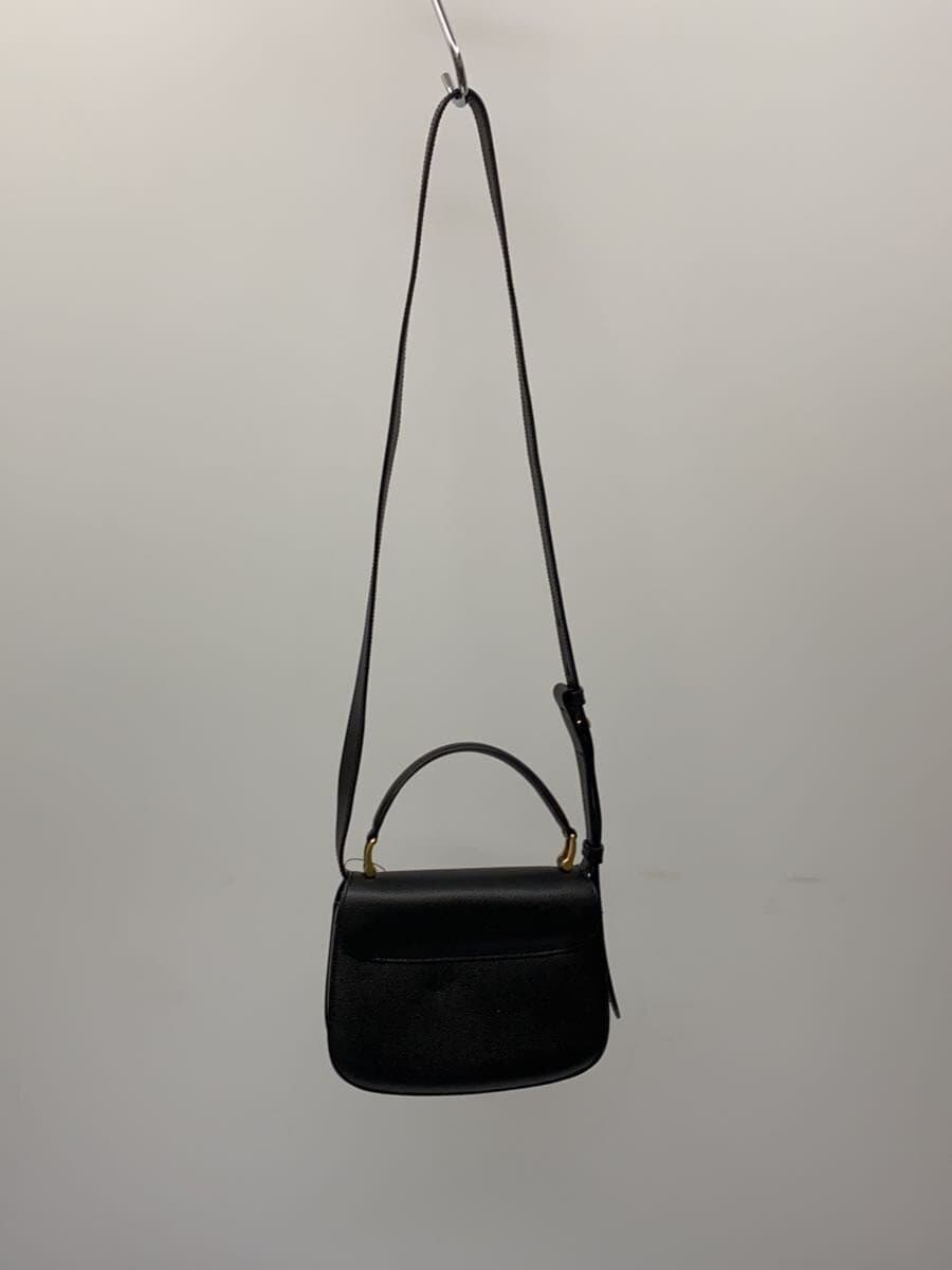 AMI PARIS Shoulder Bag BLK Grain Leather Bag Hardware Scratch 、Peeling 3