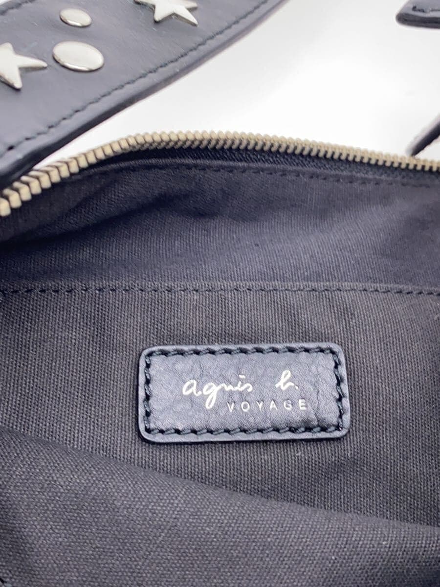 agnes b VOYAGE bag cowhide BLK TAI-10 5