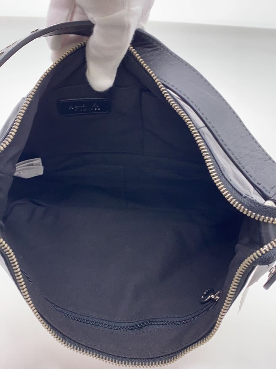 agnes b VOYAGE bag cowhide BLK TAI-10 6