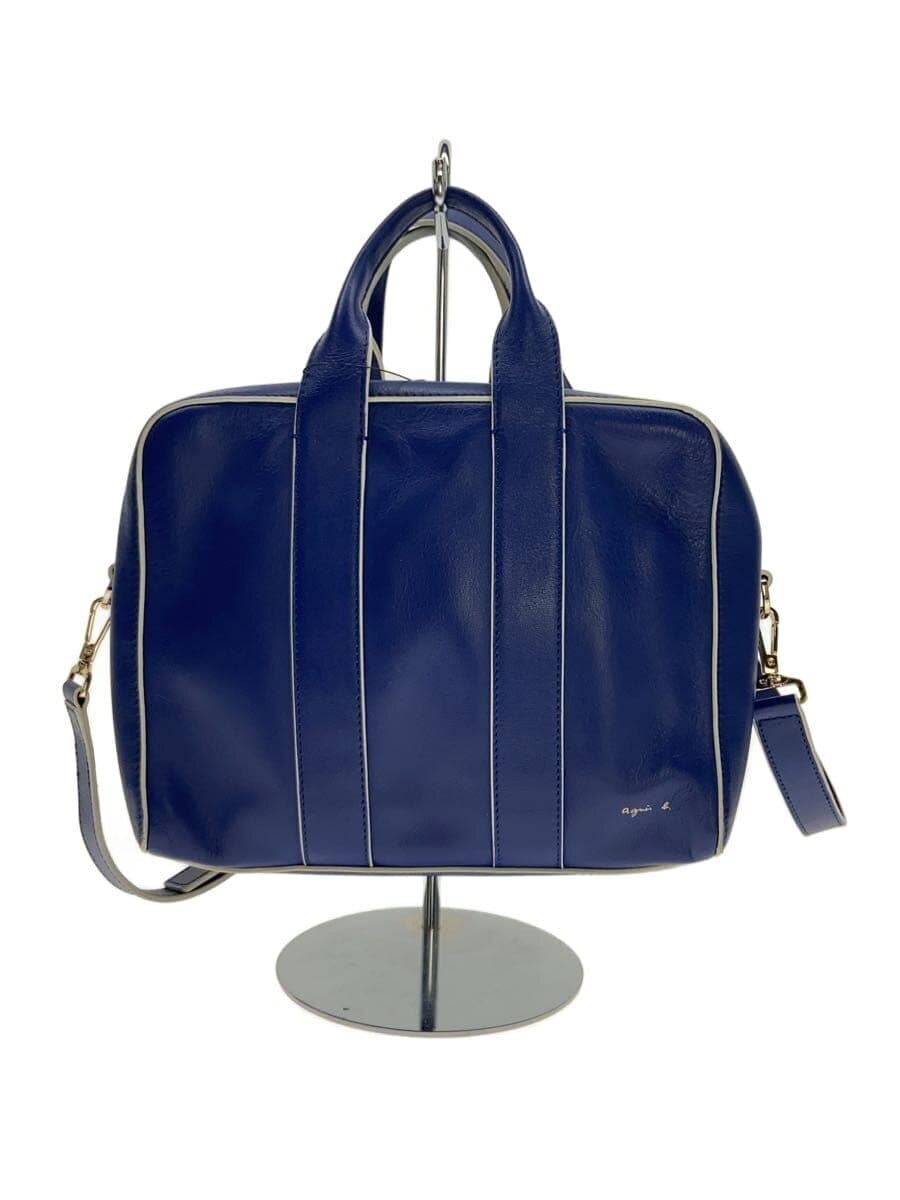 agnes b. MARINE 2way Boston bag Shoulder bag Cowhide BLU 0as01-02