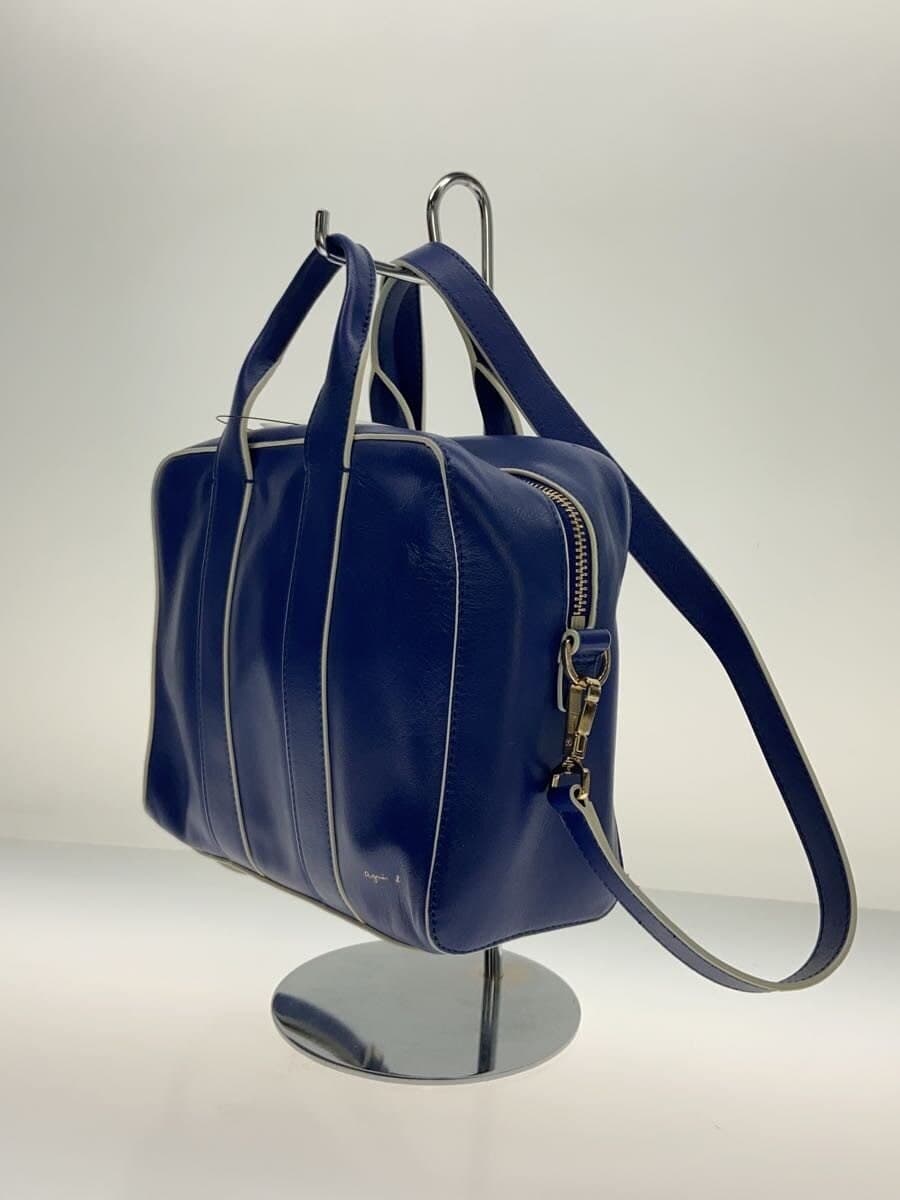 agnes b. MARINE 2way Boston bag Shoulder bag Cowhide BLU 0as01-02 2