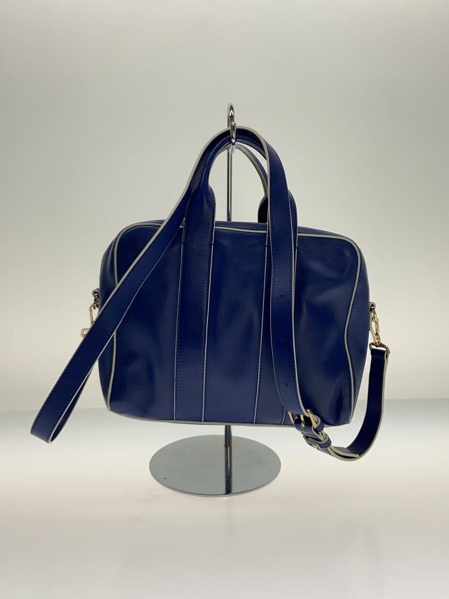 agnes b. MARINE 2way Boston bag Shoulder bag Cowhide BLU 0as01-02 3