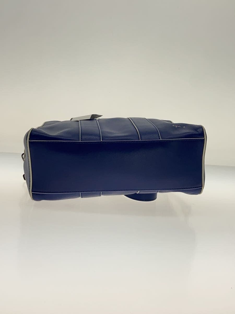 agnes b. MARINE 2way Boston bag Shoulder bag Cowhide BLU 0as01-02 4