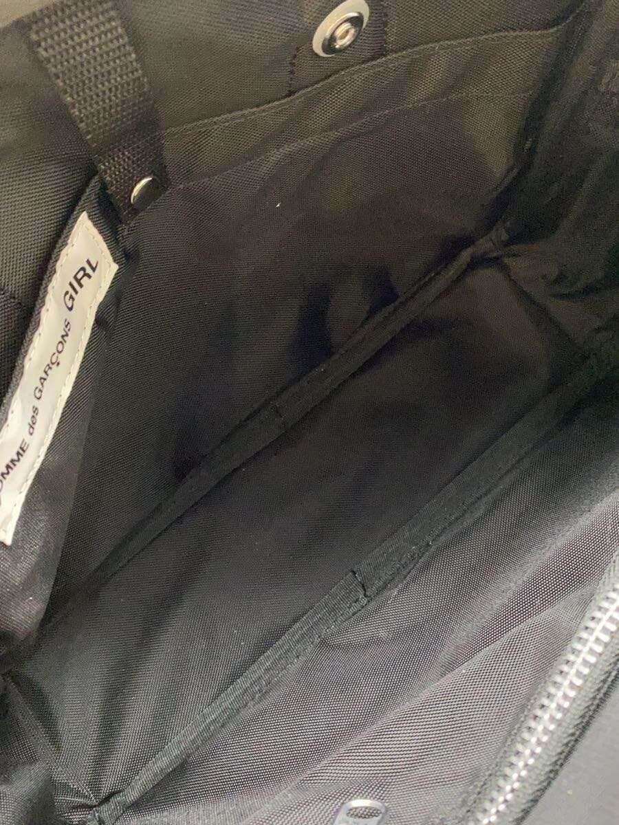 COMME des GARCONS GIRL Message-Painted Leather Tote Handbag Polyester BLK Print 6