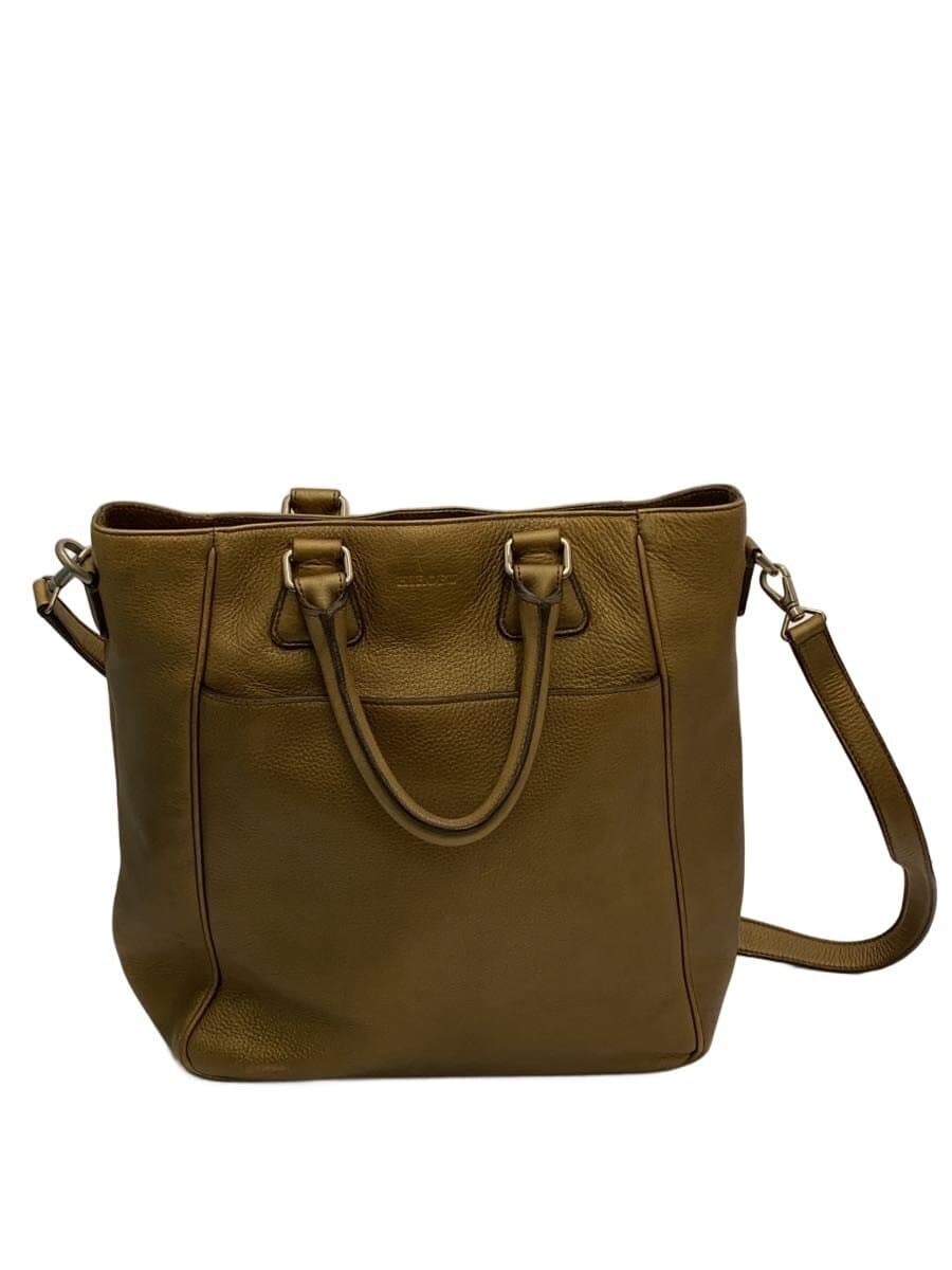 HIROFU Shoulder Bag GLD Solid Inside With Stain Consider Condition