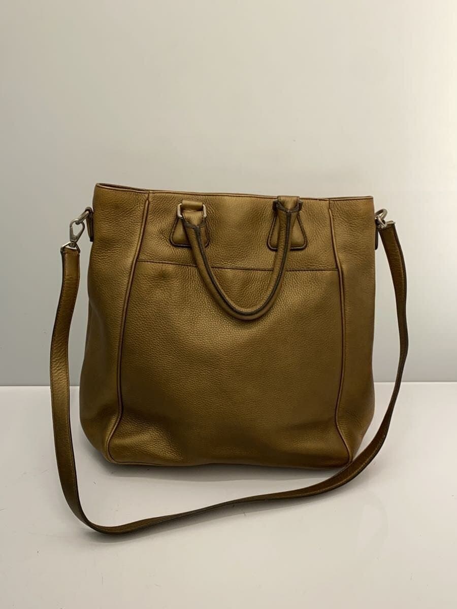 HIROFU Shoulder Bag GLD Solid Inside With Stain Consider Condition 3