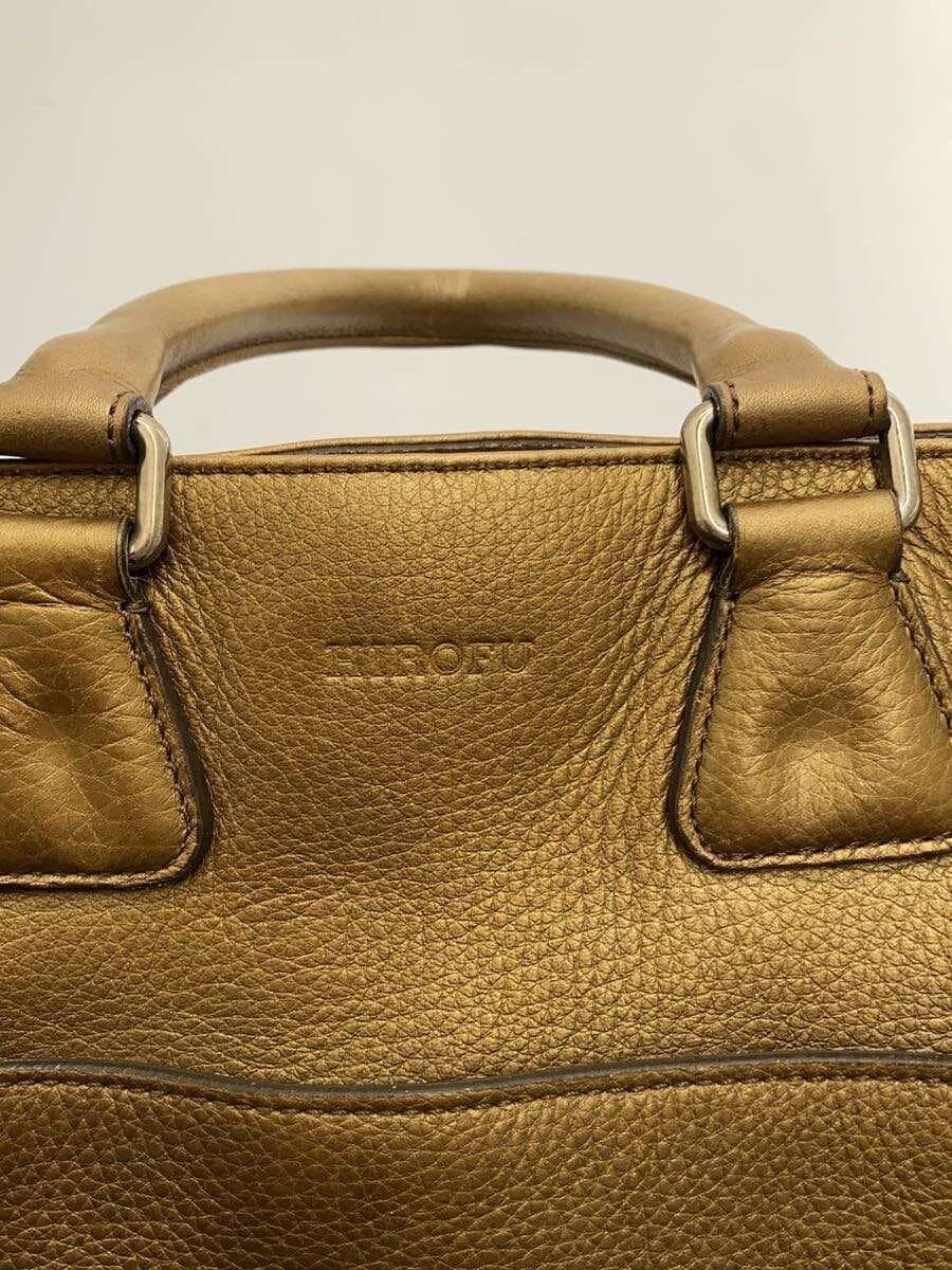 HIROFU Shoulder Bag GLD Solid Inside With Stain Consider Condition 5