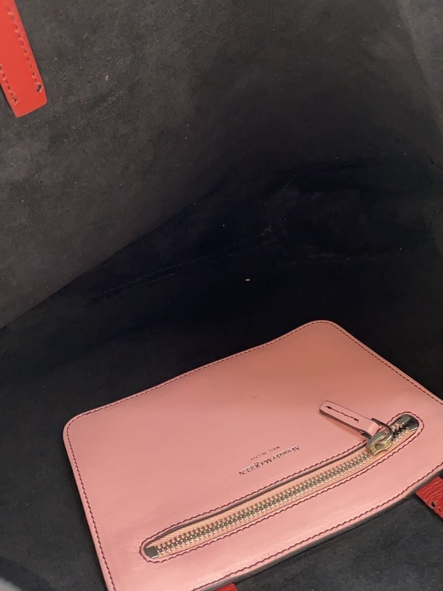 Alexander McQueen Butterfly Tote Bag Leather Pink 6