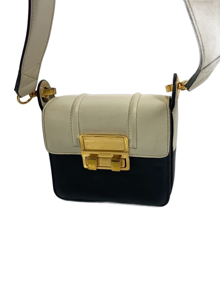 LANVIN Hardware Scratch Shoulder With Stain Gigi Mini Shoulder Bag Mono Black Leather