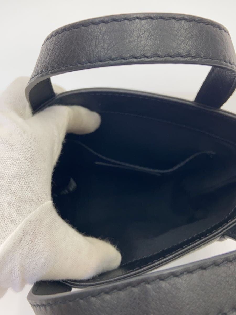 MAISON KITSUNEFOX HEAD LEATHER MINI TOTE Shoulder Bag BLK 6