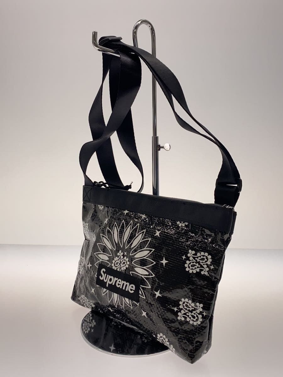 Supreme21SS Bandana Tarp Side Bag BLK Paisley 2