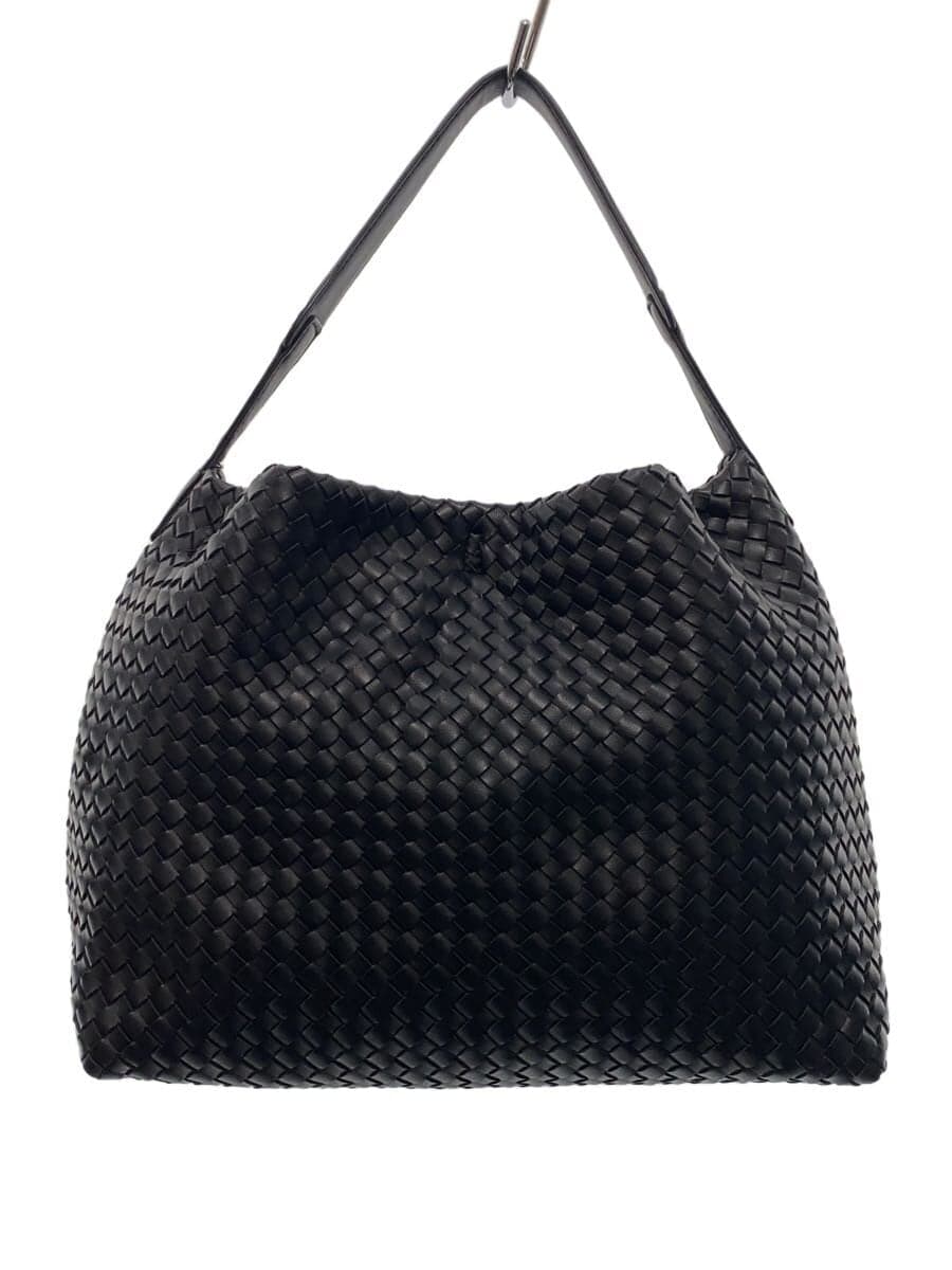 JISTORY SYNTHETIC LEATHER MESH SHOULDER BAG -- BLK