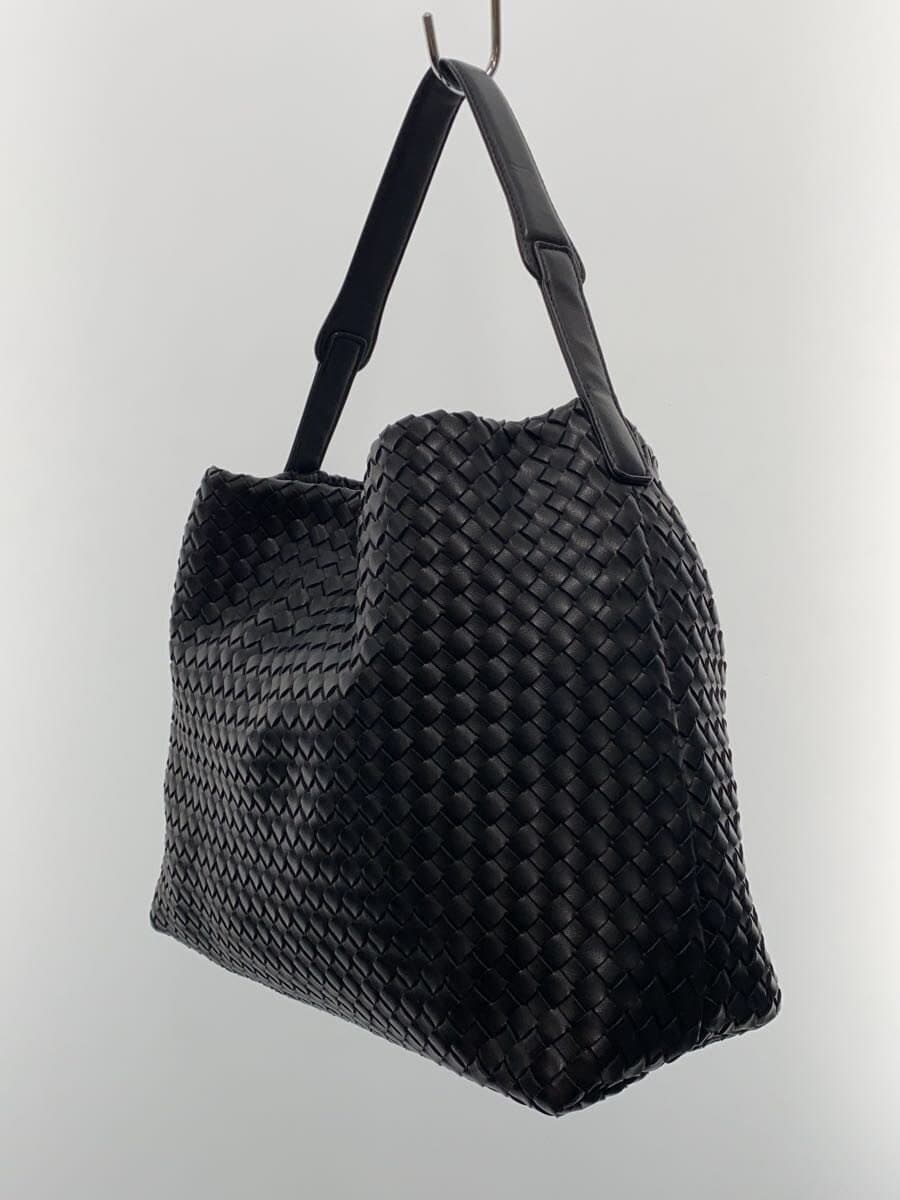 JISTORY SYNTHETIC LEATHER MESH SHOULDER BAG -- BLK 2