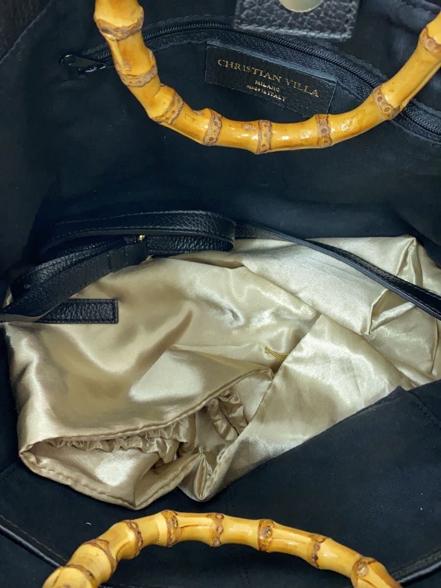 CHRISTIAN VILLA Shoulder Bag -- BEG Bamboo Handle Straw Bag 6