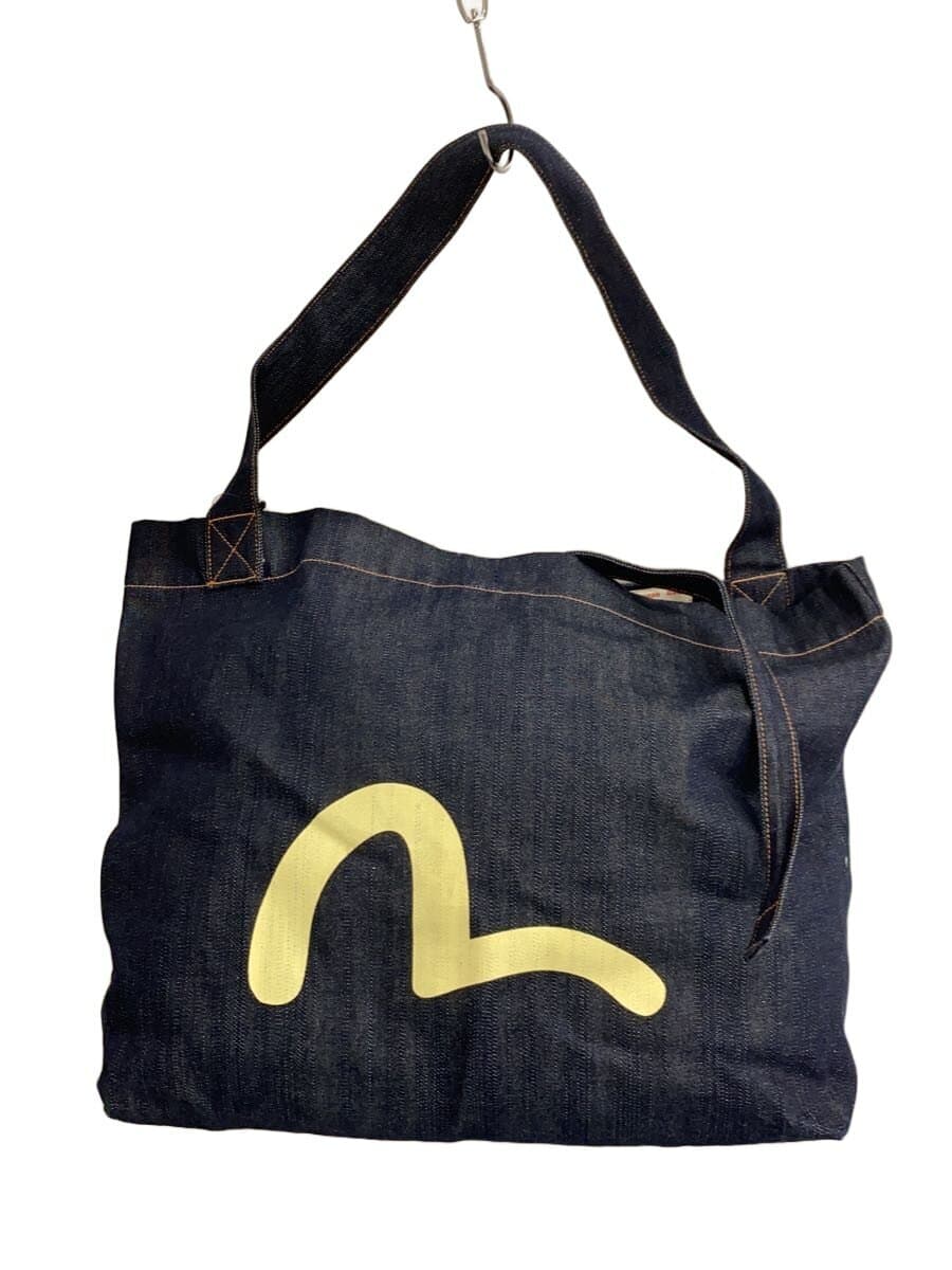 EVISU Shoulder Bag Denim NVY Solid Denim Seagull Messenger Bag