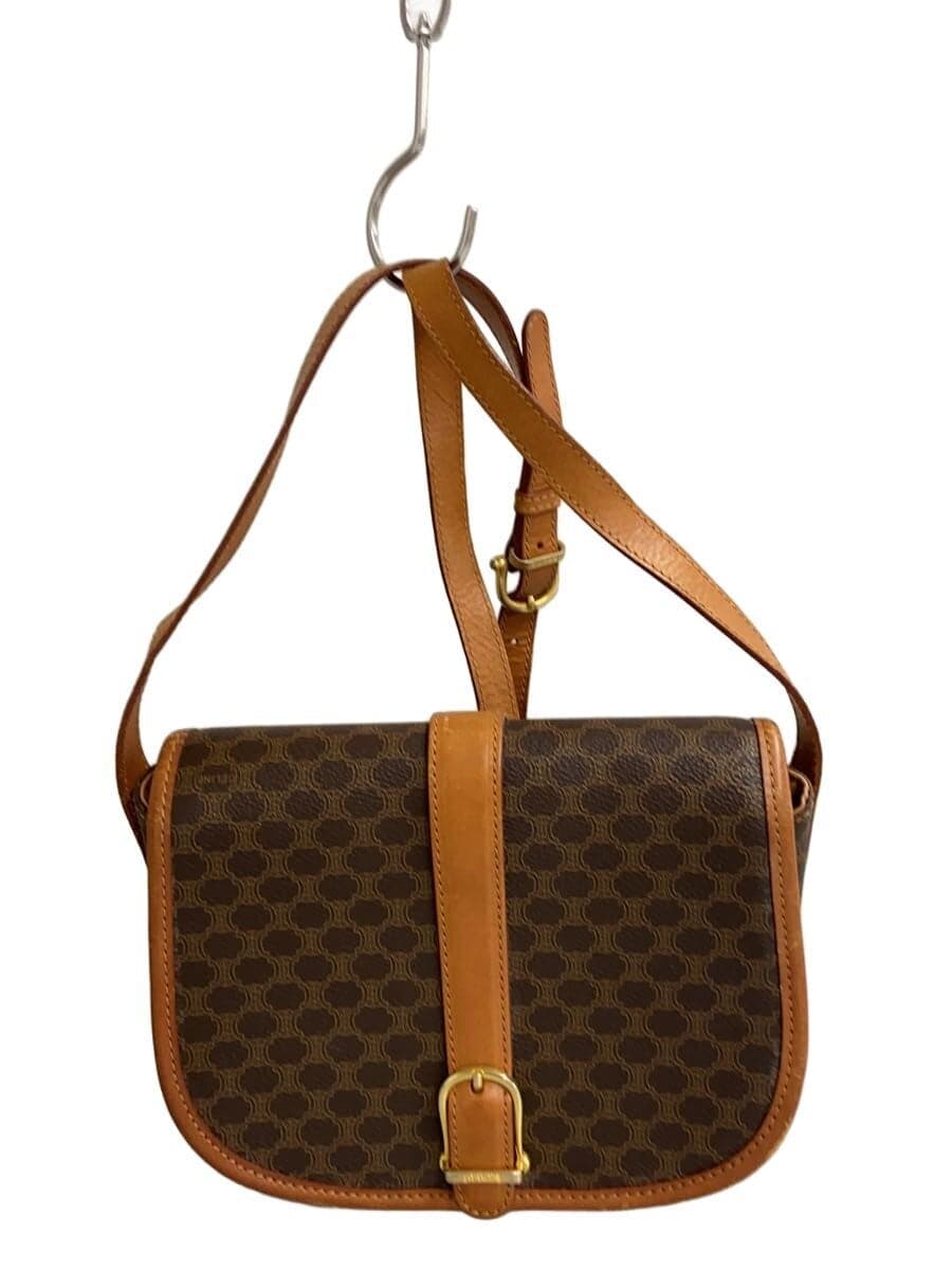 CELINE shoulder bag leather BRW all-over pattern DM92