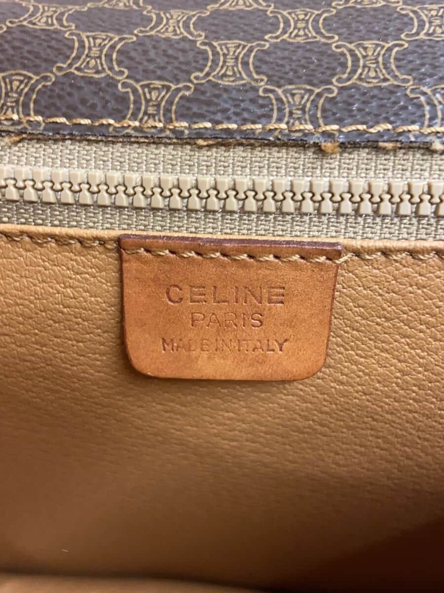 CELINE shoulder bag leather BRW all-over pattern DM92 5