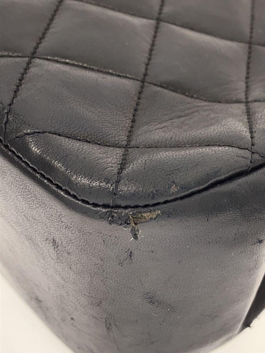 CHANEL shoulder bag leather BLK 7