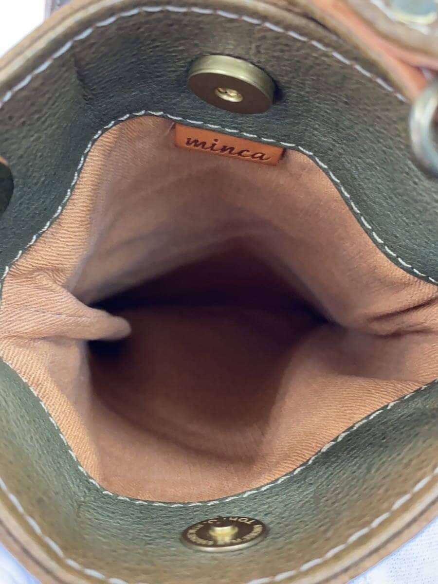 minca Shoulder Bag Leather KHK 5