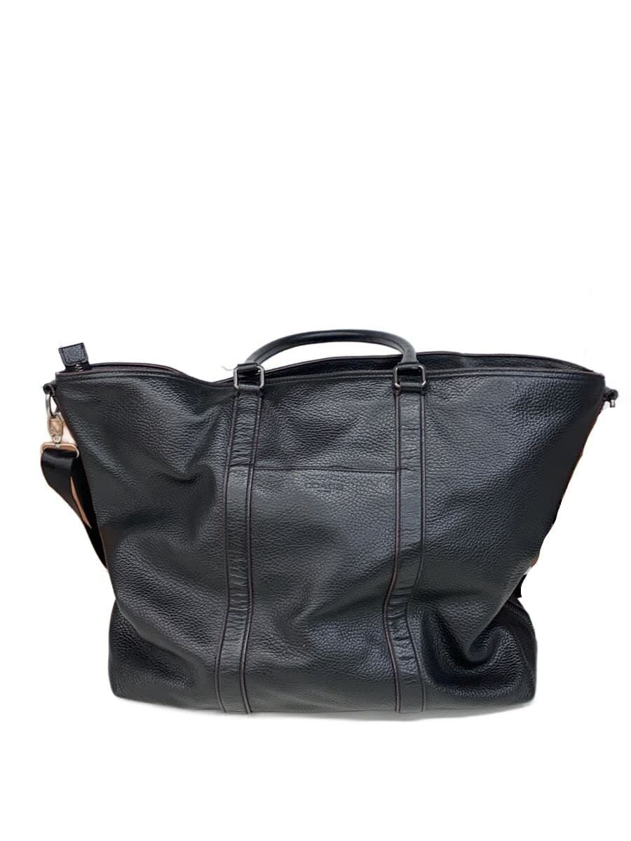 COACH tote bag leather black plain F78768