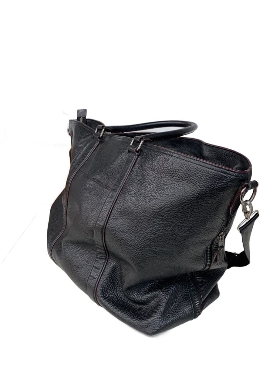 COACH tote bag leather black plain F78768 2