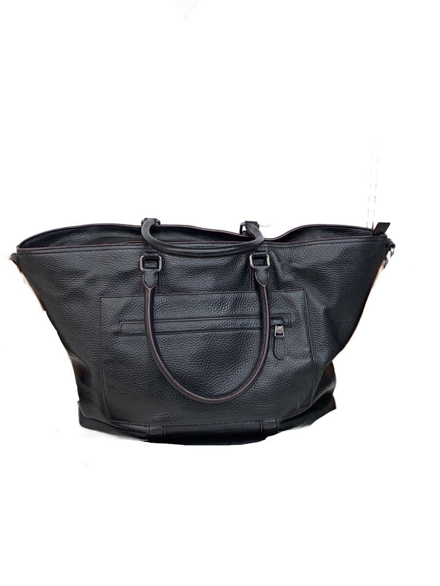COACH tote bag leather black plain F78768 3