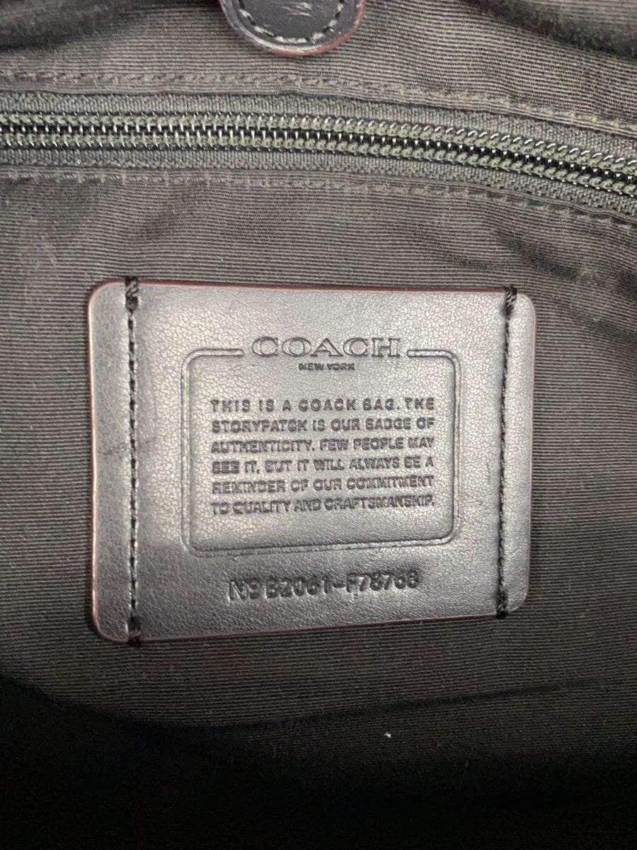 COACH tote bag leather black plain F78768 5