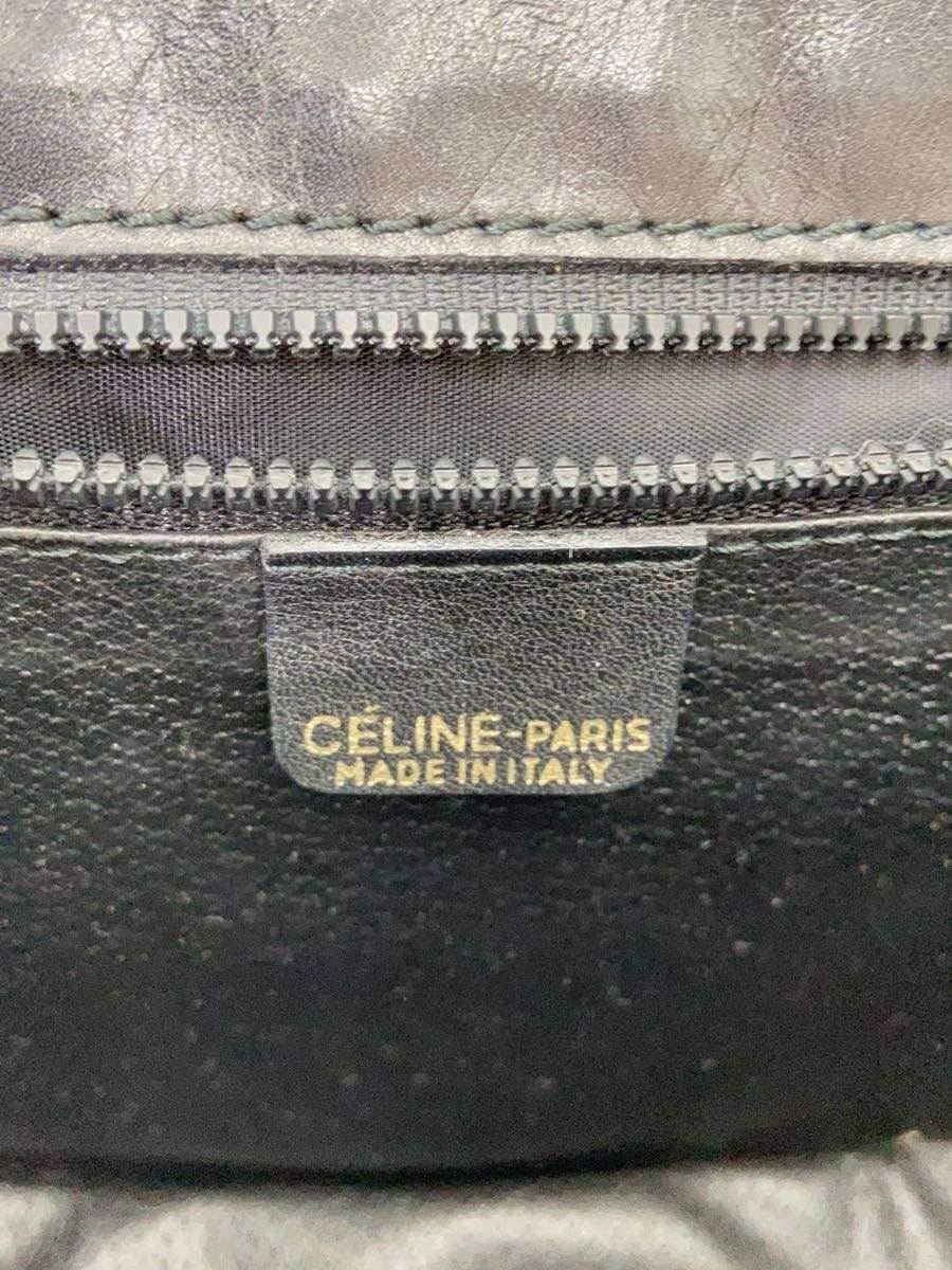CELINE Shoulder Bag Leather BLK 5
