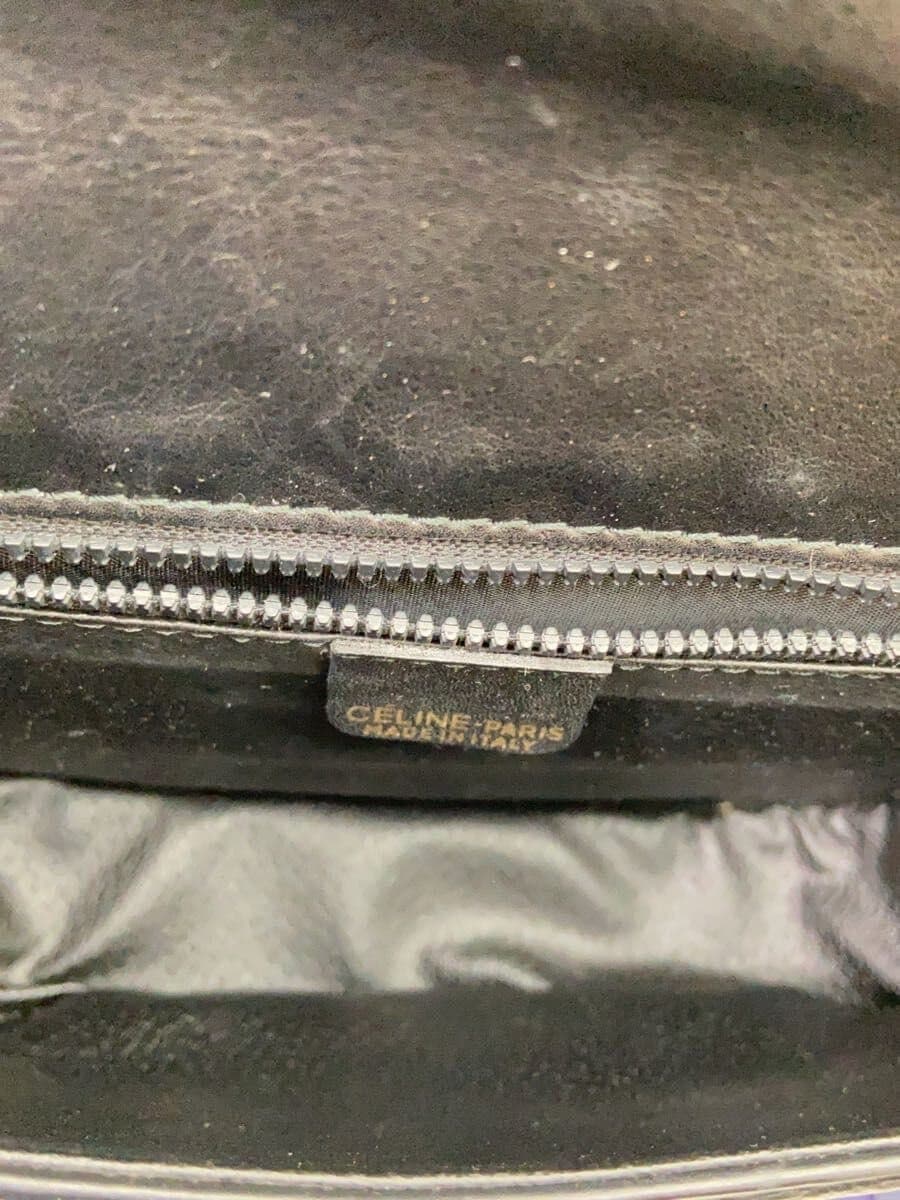 CELINE Shoulder Bag Leather BLK 6