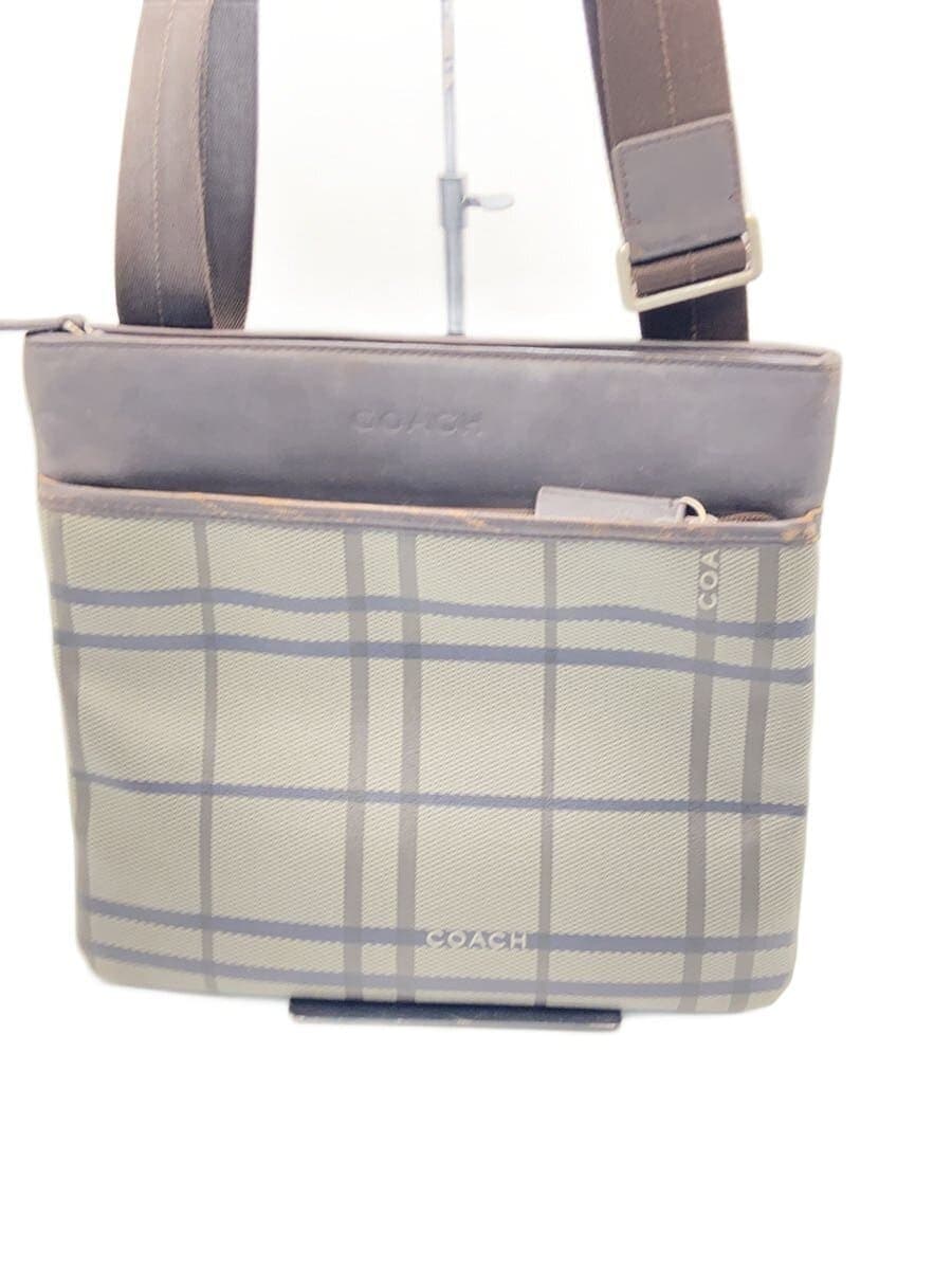 COACH Shoulder Bag PVC BRW Check F70751