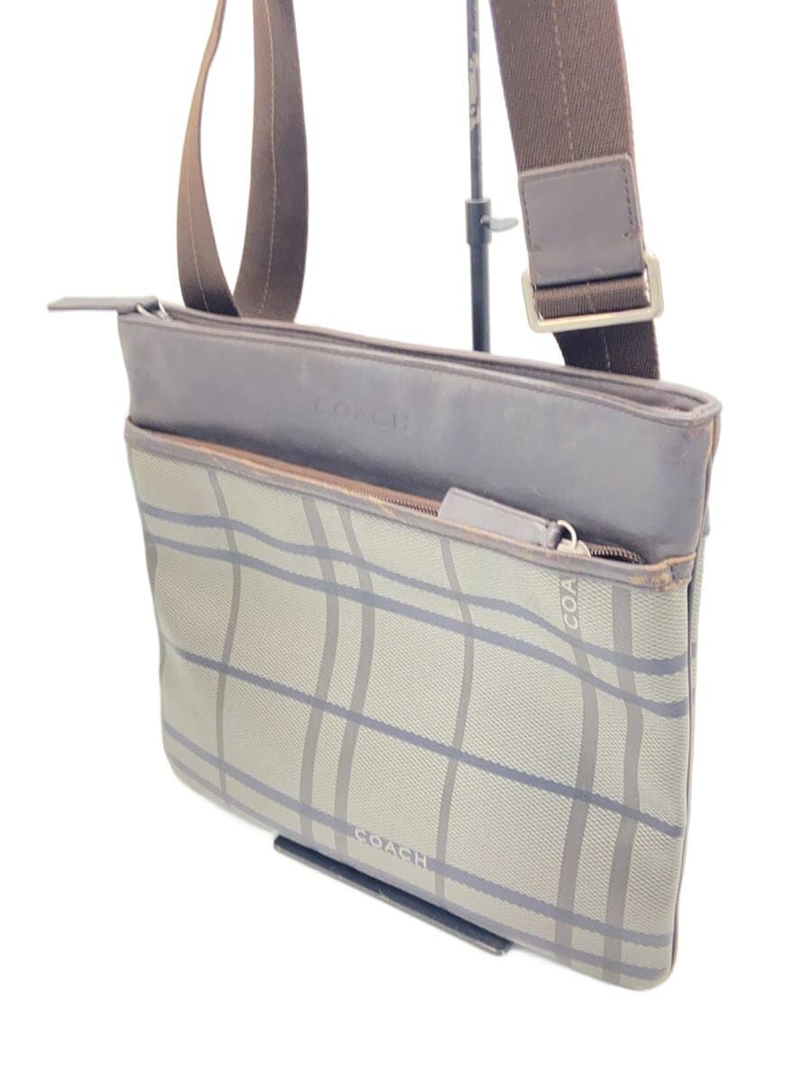 COACH Shoulder Bag PVC BRW Check F70751 2